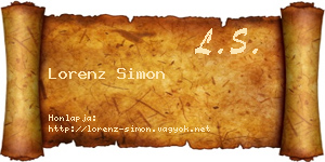Lorenz Simon névjegykártya
